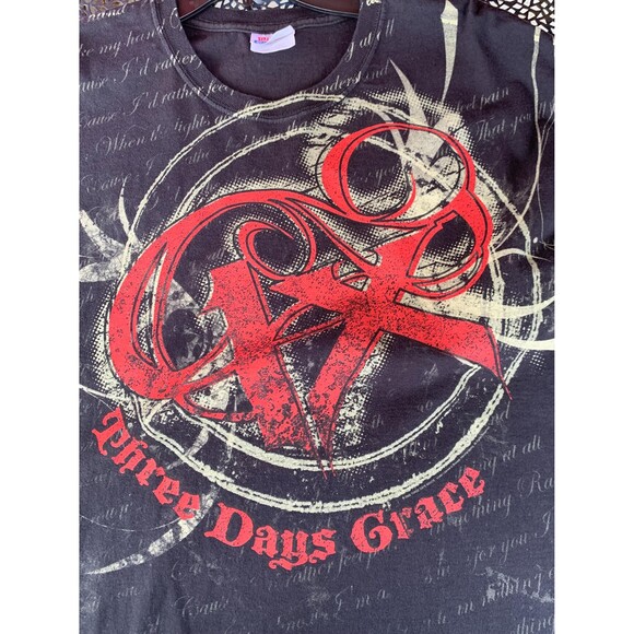 Vintage 2003 Three Days Grace One-X Promo Album All Over Print band tee XL - Picture 2 of 6